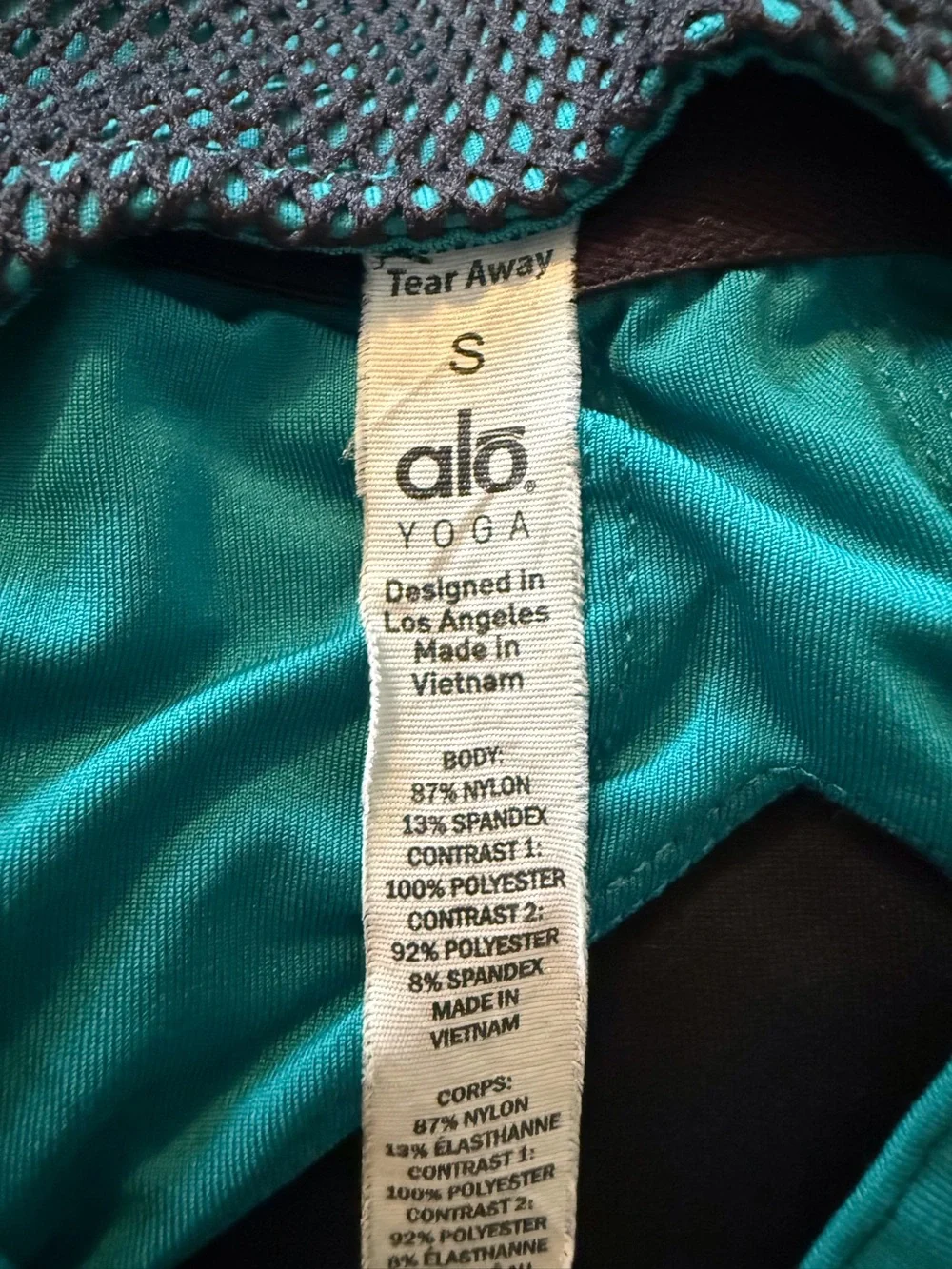 “ALO YOGA” Mesh Overlay Blossom Long Bra Tank Top